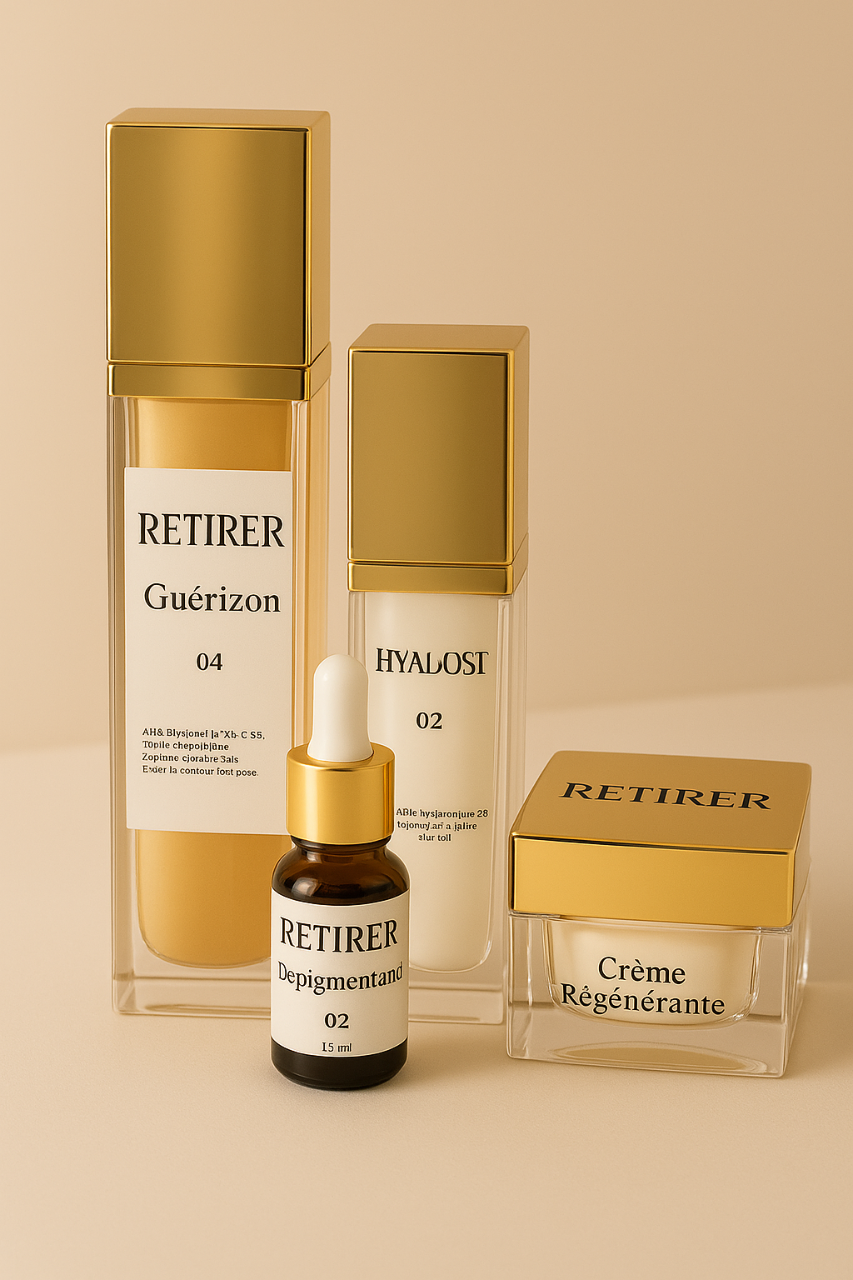 Kit Profissional RETIRER — frascos dourados de despigmentação